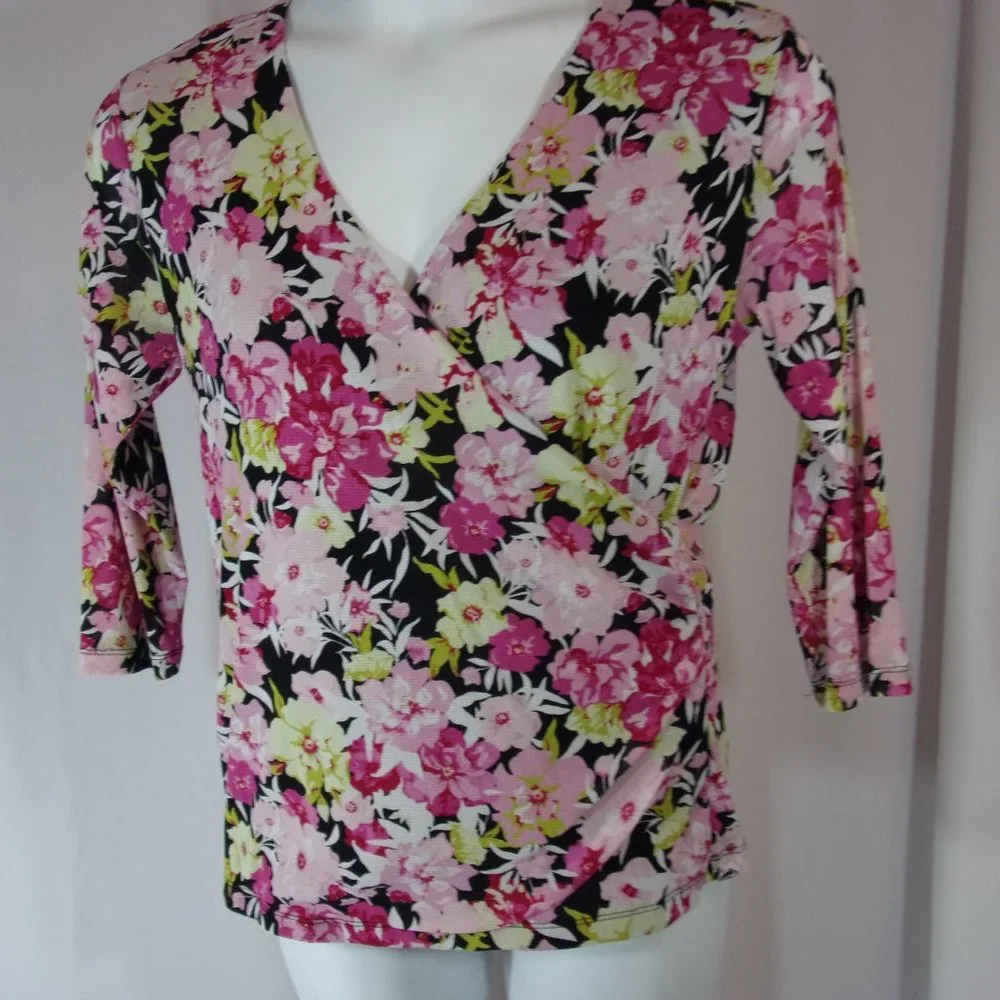 Coldwater Creek Blouse Floral Print Size M